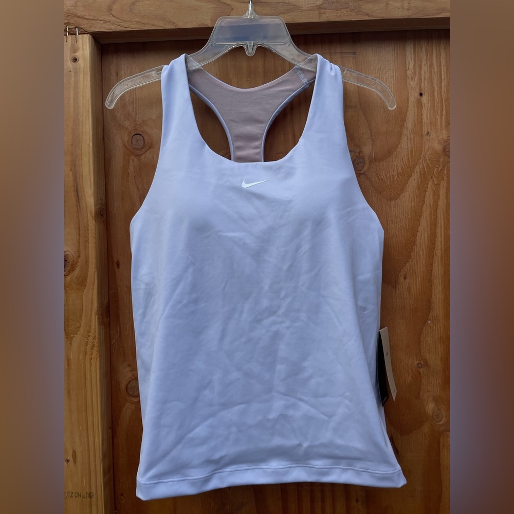 NWT XL Nike Swoosh Medium Impact Sports Bra Racerback Tank Purple